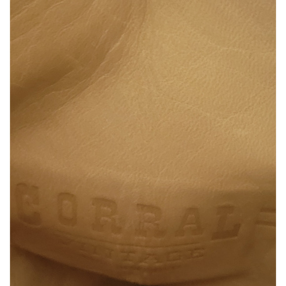 CORRAL WESTERN BOOTS Black Distressed Leather Contrast Stitching Woman Size 8.5M - Picture 10 of 10